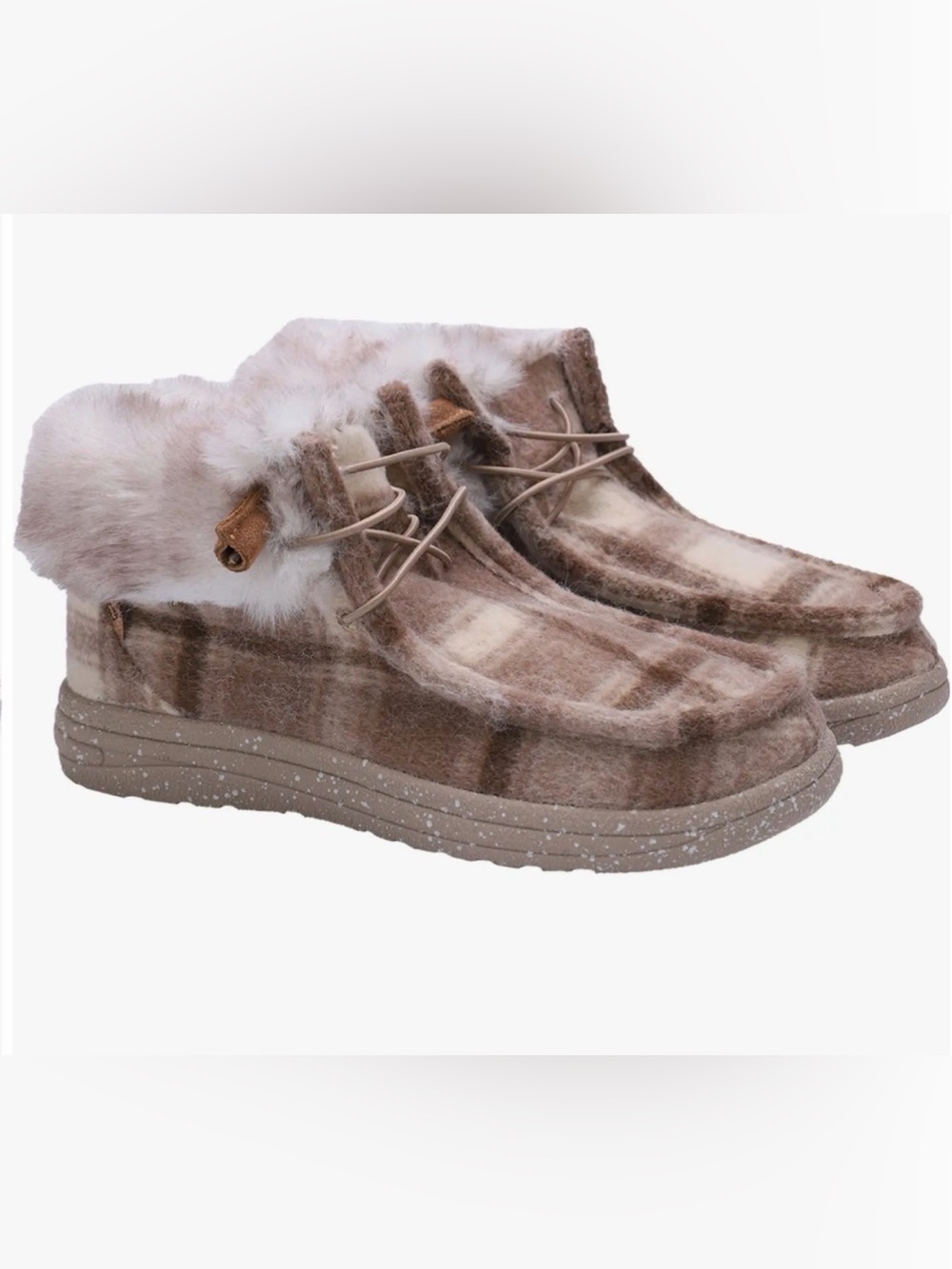 LAMO Women's Cassidy Moccasin Slippers in the Chestnut Plaid color
